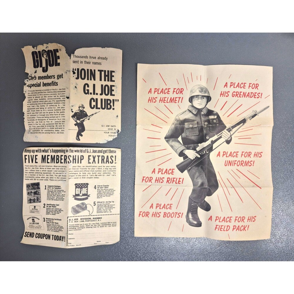 Vintage GI Joe Club Membership Brochures Footlocker Advertisement Hasbro Lot